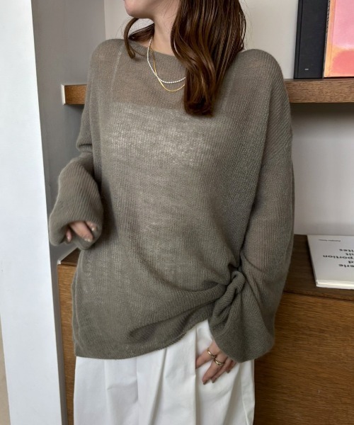A part by(アパートバイ)の「Babyモヘヤニットプルオーバー(Tシャツ/カットソー・レディース・モスグリーン/ライトブルー/ダークブラウン/ライトベージュ・FREE)」の12枚目の写真
