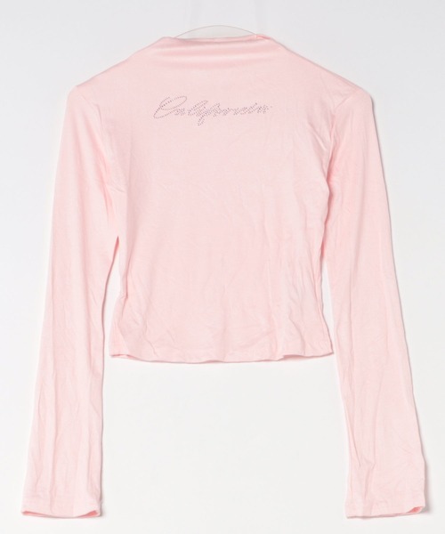 ViViDAY(ビビデー)の「ラインストーン英字ロゴ ハイネックカットソー(Tシャツ/カットソー・レディース・ピンク・M)」の5枚目の写真