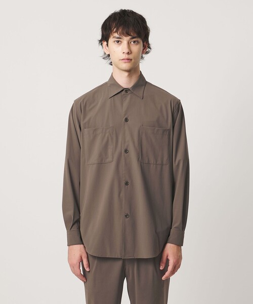 UNITED ARROWS(ユナイテッドアローズ)の「ナイロン/ポリウレタン エコニール シャツ タテヨコストレッチ(カーディガン/ボレロ・メンズ・モカ/ブラック・M/S/L/XL)」の13枚目の写真