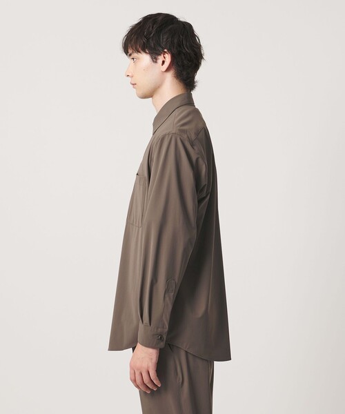 UNITED ARROWS(ユナイテッドアローズ)の「ナイロン/ポリウレタン エコニール シャツ タテヨコストレッチ(カーディガン/ボレロ・メンズ・モカ/ブラック・M/S/L/XL)」の14枚目の写真