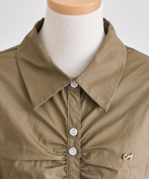 OLIVE des OLIVE(オリーブデオリーブ)の「コンパクトギャザーブラウス(シャツ/ブラウス・レディース・ブラウン/カーキ/ドット・FREE)」の16枚目の写真