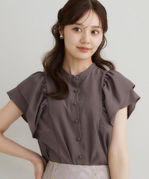 couture brooch(クチュールブローチ)の「【さらっと軽い】ラッフルスリーブ ブラウス【洗濯機可】(シャツ/ブラウス・レディース・ブラウン系その他/レンガ/サンドベージュ・36/42/40/38)」の18枚目の写真