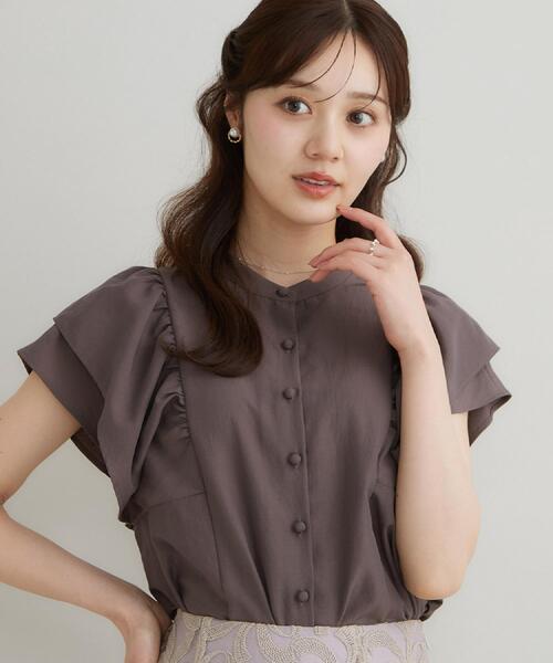 couture brooch(クチュールブローチ)の「【さらっと軽い】ラッフルスリーブ ブラウス【洗濯機可】(シャツ/ブラウス・レディース・ブラウン系その他/レンガ/サンドベージュ・36/42/40/38)」の19枚目の写真