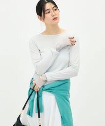NOLLEY’S | ウォッシャブル袖口シアー切替ロンT(Tシャツ/カットソー)