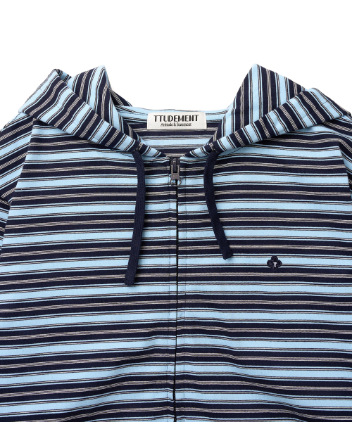 TTUDEMENT(トュードメント)の「STRIPED CLOVER HOODED ZIP-UP BLUE STRIPE(パーカー・レディース・その他・FREE)」の5枚目の写真