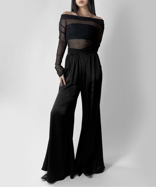LVEU.(ラブユ.)の「【LVEU.】メッシュオフショルダートップス / トップス カットソー オフショルダー オフショル シンプル 肌見せ ストレッチ ヘルシー 長袖 メッシュ シアー ブラック ZOZOTOWN限定(Tシャツ/カットソー・レディース・ブラック・FREE)」の15枚目の写真