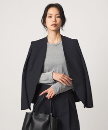 シャイニーラメ クルーネック ロングスリーブ カットソー