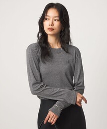 シャイニーラメ クルーネック ロングスリーブ カットソー