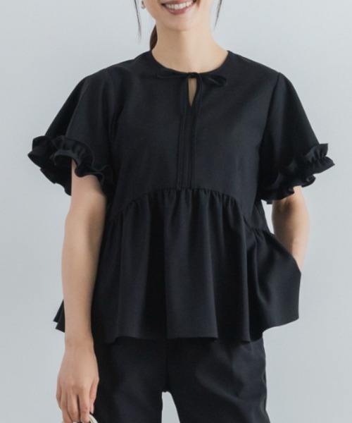 Sono(ソーノ)の「【SONO/ソーノ】【DRY POPLIN】ハミングレディブラウス(シャツ/ブラウス・レディース・ネイビー/ブラック/ホワイト・F)」の3枚目の写真