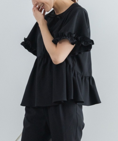 Sono(ソーノ)の「【SONO/ソーノ】【DRY POPLIN】ハミングレディブラウス(シャツ/ブラウス・レディース・ネイビー/ブラック/ホワイト・F)」の12枚目の写真