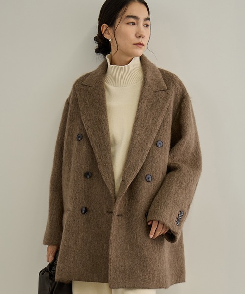 Couture d'adam(クチュールドアダム)の「【COUTURE D'ADAM(クチュール ド アダム) for SALON】Cottage Coat / Mohair Shaggy(テーラードジャケット・レディース・ブラウン系その他3/ブラック・36/38)」の2枚目の写真
