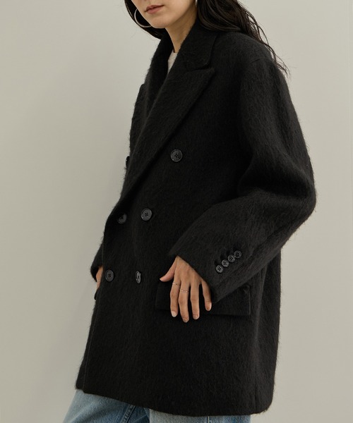 Couture d'adam(クチュールドアダム)の「【COUTURE D'ADAM(クチュール ド アダム) for SALON】Cottage Coat / Mohair Shaggy(テーラードジャケット・レディース・ブラウン系その他3/ブラック・36/38)」の4枚目の写真