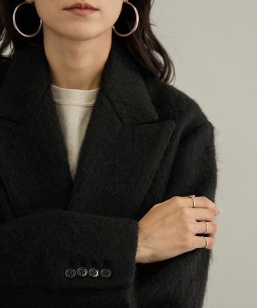Couture d'adam(クチュールドアダム)の「【COUTURE D'ADAM(クチュール ド アダム) for SALON】Cottage Coat / Mohair Shaggy(テーラードジャケット・レディース・ブラウン系その他3/ブラック・36/38)」の5枚目の写真
