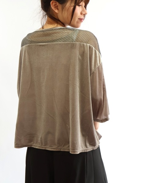 etre relie(エトレリー)の「シアーベロアプルオーバー(Tシャツ/カットソー・レディース・ブラック/モカ/キナリ・MEDIUM)」の3枚目の写真