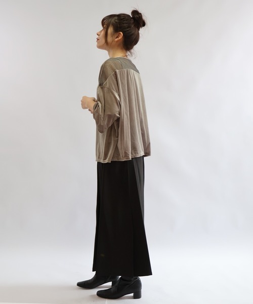 etre relie(エトレリー)の「シアーベロアプルオーバー(Tシャツ/カットソー・レディース・ブラック/モカ/キナリ・MEDIUM)」の19枚目の写真