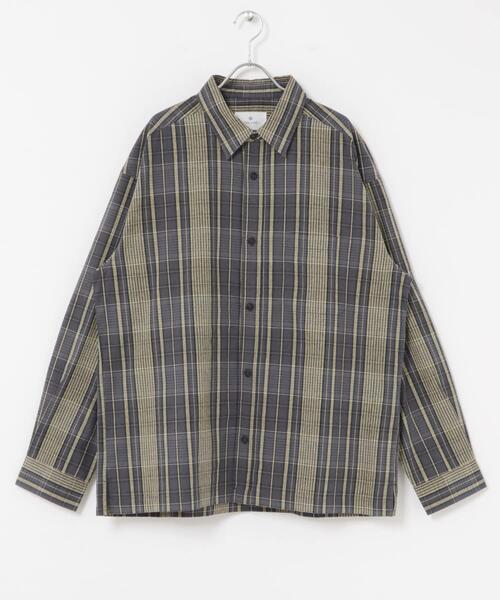 URBAN RESEARCH Sonny Label(アーバンリサーチサニーレーベル)の「リラックスフィットチェックレギュラーカラーシャツ(シャツ/ブラウス・メンズ・グリーン系その他/ブルー系その他/グレー系その他・MEDIUM/LARGE)」の9枚目の写真