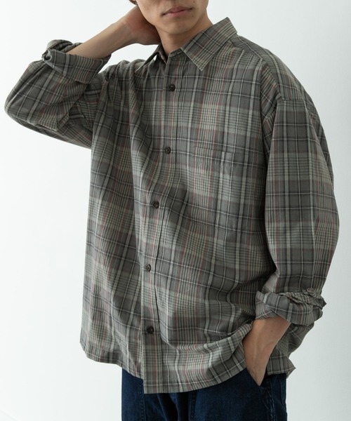 URBAN RESEARCH Sonny Label(アーバンリサーチサニーレーベル)の「リラックスフィットチェックレギュラーカラーシャツ(シャツ/ブラウス・メンズ・グリーン系その他/ブルー系その他/グレー系その他・MEDIUM/LARGE)」の4枚目の写真