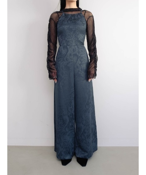 sahara(サハラ)の「Satin Jacquard All In One(つなぎ/オールインワン・レディース・ネイビー/ブラック/ライトブルー・FREE)」の20枚目の写真