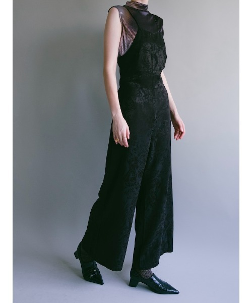 sahara(サハラ)の「Satin Jacquard All In One(つなぎ/オールインワン・レディース・ネイビー/ブラック/ライトブルー・FREE)」の5枚目の写真