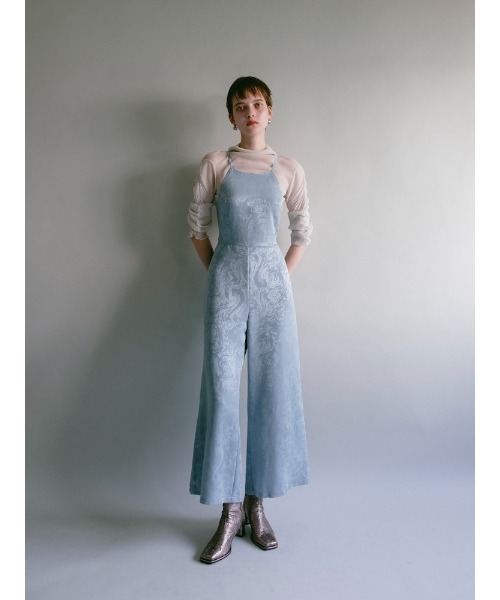 sahara(サハラ)の「Satin Jacquard All In One(つなぎ/オールインワン・レディース・ネイビー/ブラック/ライトブルー・FREE)」の9枚目の写真