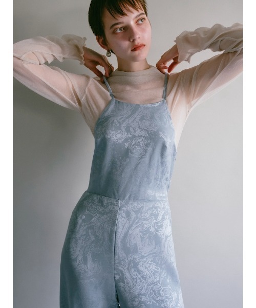 sahara(サハラ)の「Satin Jacquard All In One(つなぎ/オールインワン・レディース・ネイビー/ブラック/ライトブルー・FREE)」の11枚目の写真