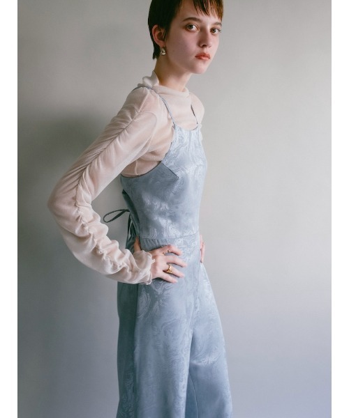 sahara(サハラ)の「Satin Jacquard All In One(つなぎ/オールインワン・レディース・ネイビー/ブラック/ライトブルー・FREE)」の12枚目の写真