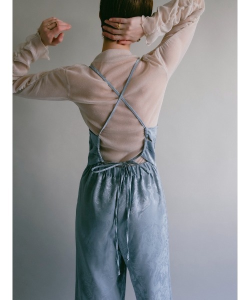 sahara(サハラ)の「Satin Jacquard All In One(つなぎ/オールインワン・レディース・ネイビー/ブラック/ライトブルー・FREE)」の15枚目の写真