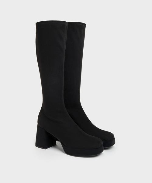 CHARLES & KEITH(チャールズ & キース)の「プラットフォーム ロングブーツ(ブーツ・レディース・ブラック/ダークブラウン系4/ブラック系その他2・24.5cm/23.5cm/23cm/22.5cm/25.5cm/25cm)」の11枚目の写真