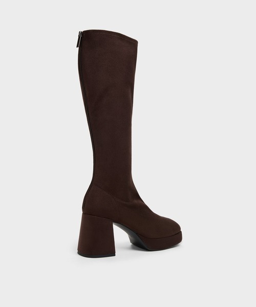 CHARLES & KEITH(チャールズ & キース)の「プラットフォーム ロングブーツ(ブーツ・レディース・ブラック/ダークブラウン系4/ブラック系その他2・24.5cm/23.5cm/23cm/22.5cm/25.5cm/25cm)」の7枚目の写真