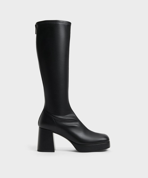 CHARLES & KEITH(チャールズ & キース)の「プラットフォーム ロングブーツ(ブーツ・レディース・ブラック/ダークブラウン系4/ブラック系その他2・24.5cm/23.5cm/23cm/22.5cm/25.5cm/25cm)」の15枚目の写真