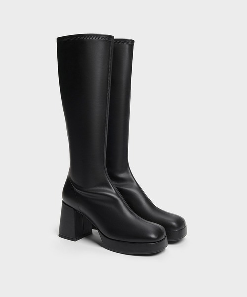 CHARLES & KEITH(チャールズ & キース)の「プラットフォーム ロングブーツ(ブーツ・レディース・ブラック/ダークブラウン系4/ブラック系その他2・24.5cm/23.5cm/23cm/22.5cm/25.5cm/25cm)」の16枚目の写真