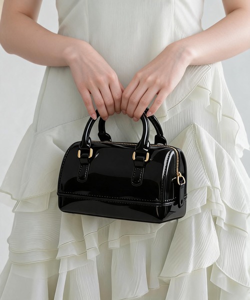 LA VORAGINE(ラ ヴォラジネ)の「ジェリーボストンショルダーBAG/Jelly Boston Shoulder Bag(ショルダーバッグ・レディース・アイボリー/ブルー/グリーン/PINK/Black・FREE)」の1枚目の写真