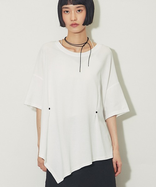 ANOTHER S(アナザーエス)の「ペプラムTシャツ(Tシャツ/カットソー・レディース・ホワイト/ブラック・FREE)」の1枚目の写真