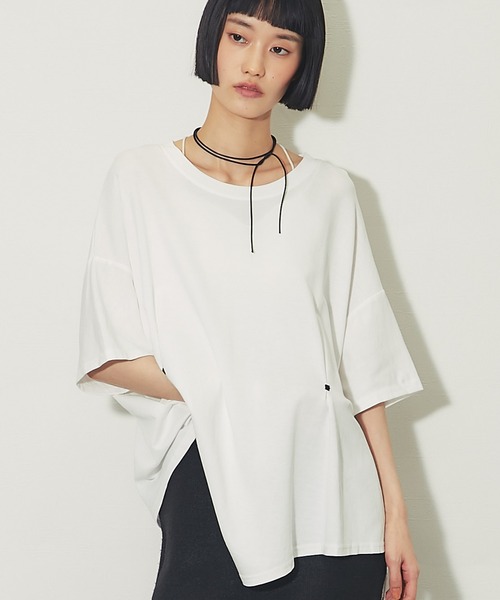ANOTHER S(アナザーエス)の「ペプラムTシャツ(Tシャツ/カットソー・レディース・ホワイト/ブラック・FREE)」の4枚目の写真