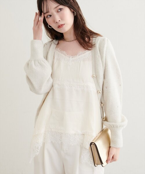 natural couture(ナチュラルクチュール)の「ランダムヘムサテンレースキャミ(シャツ/ブラウス・レディース・サックスブルー/モカ/アイボリー/ブラウン・FREE)」の17枚目の写真