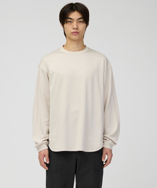 Snow Peak(スノーピーク)の「Snow Peak / Fusion Grid L/S Pullover フュージョングリッド ロングスリーブ プルオーバー(Tシャツ/カットソー・メンズ・チャコール/アイボリー・M/L)」の2枚目の写真