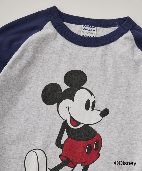 WALLA WALLA SPORT（ワラワラスポーツ）の「【WALLA WALLA SPORT】 PRINTED BASEBALL TEE /MICKEY MOUSE（Tシャツ/カットソー・メンズ・ネイビー・MEDIUM/LARGE/X-LARGE）」の3枚目の写真