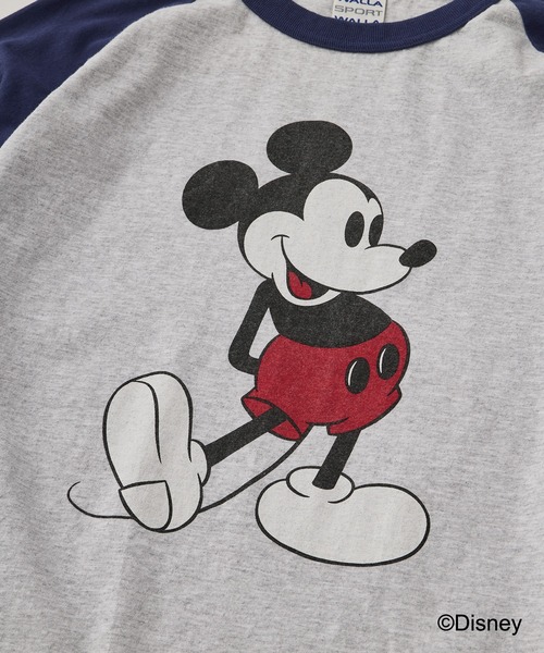 WALLA WALLA SPORT（ワラワラスポーツ）の「【WALLA WALLA SPORT】 PRINTED BASEBALL TEE /MICKEY MOUSE（Tシャツ/カットソー・メンズ・ネイビー・MEDIUM/LARGE/X-LARGE）」の4枚目の写真