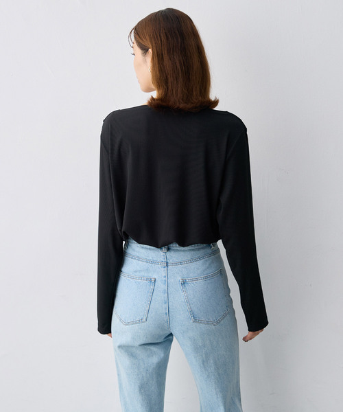 anyfee(エニフィー)の「【anyfee/大きいサイズ】リブドレープネック長袖Tシャツ(Tシャツ/カットソー・レディース・オフホワイト・4L)」の8枚目の写真