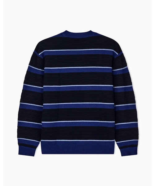 ARMANI EXCHANGE(アルマーニエクスチェンジ)の「【A|X アルマーニ エクスチェンジ】<オンライン限定>カラーブロック ボーダー ニットプルオーバー(ニット/セーター・メンズ・ブルー/ライトブラウン・X-LARGE/SMALL/MEDIUM/LARGE/X-SMALL)」の3枚目の写真