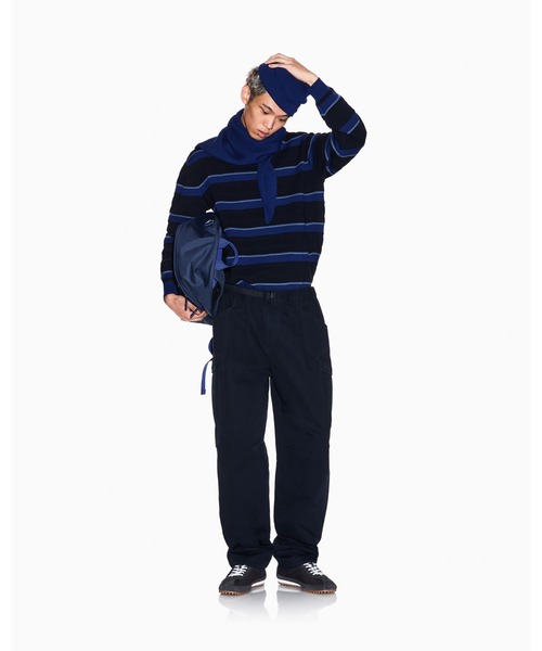 ARMANI EXCHANGE(アルマーニエクスチェンジ)の「【A|X アルマーニ エクスチェンジ】<オンライン限定>カラーブロック ボーダー ニットプルオーバー(ニット/セーター・メンズ・ブルー/ライトブラウン・X-LARGE/SMALL/MEDIUM/LARGE/X-SMALL)」の5枚目の写真