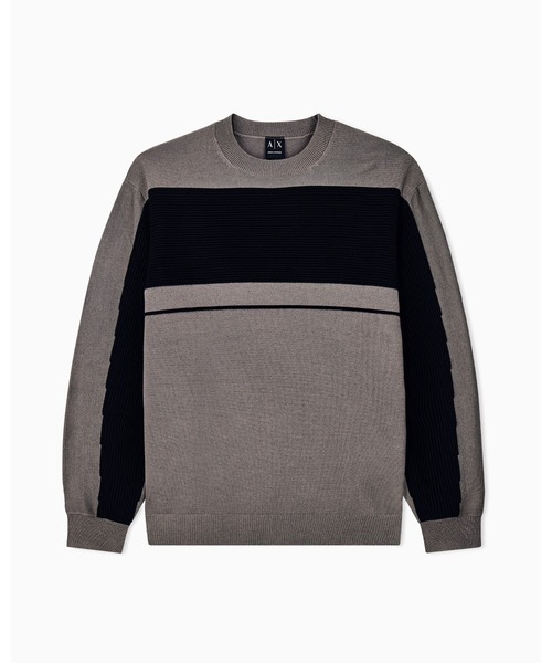 ARMANI EXCHANGE(アルマーニエクスチェンジ)の「【A|X アルマーニ エクスチェンジ】<オンライン限定>カラーブロック ボーダー ニットプルオーバー(ニット/セーター・メンズ・ブルー/ライトブラウン・X-LARGE/SMALL/MEDIUM/LARGE/X-SMALL)」の10枚目の写真