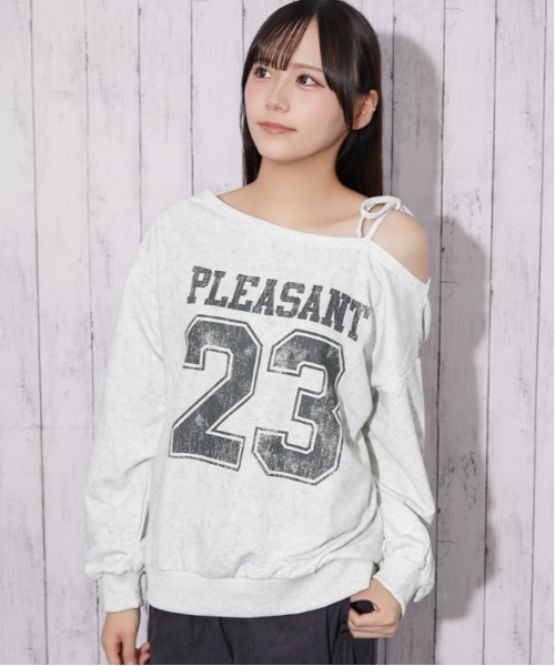 GORGE(ゴージ)の「ラメ裏毛 ワンショルダーナンバーロゴトップス|全4色(Tシャツ/カットソー・レディース・オフホワイト/ピンク/ブラック/ネイビー・F)」の17枚目の写真