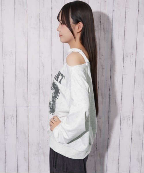 GORGE(ゴージ)の「ラメ裏毛 ワンショルダーナンバーロゴトップス|全4色(Tシャツ/カットソー・レディース・オフホワイト/ピンク/ブラック/ネイビー・F)」の20枚目の写真