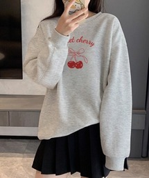 チェリー×リボン柄・スウエット
