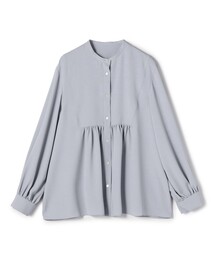 パウダリージョーゼット ヨークギャザーブラウス