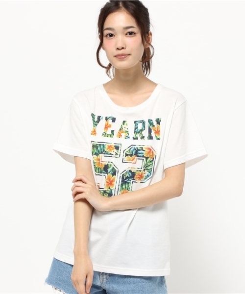 WEGO(ウィゴー)の「WEGO/フラワーTシャツ(Tシャツ/カットソー・レディース・ネイビー/ホワイト・FREE)」の12枚目の写真