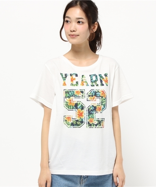 WEGO(ウィゴー)の「WEGO/フラワーTシャツ(Tシャツ/カットソー・レディース・ネイビー/ホワイト・FREE)」の3枚目の写真