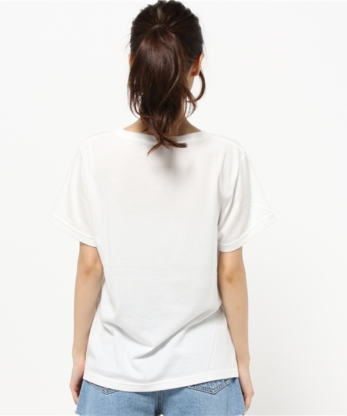 WEGO(ウィゴー)の「WEGO/フラワーTシャツ(Tシャツ/カットソー・レディース・ネイビー/ホワイト・FREE)」の5枚目の写真