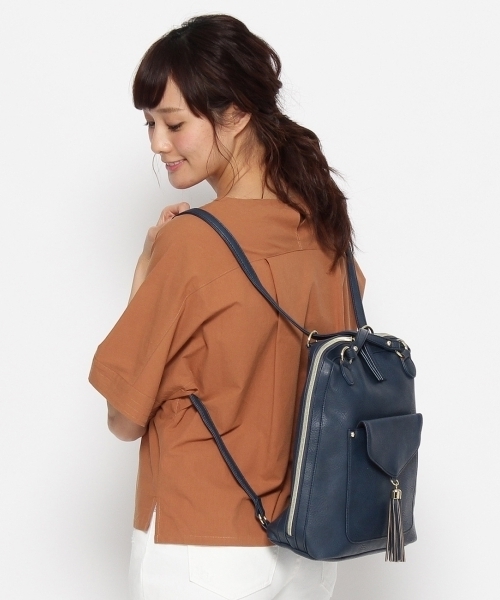 Hushush ハッシュアッシュ の タッセル付き2wayリュックサック バックパック リュック Wear